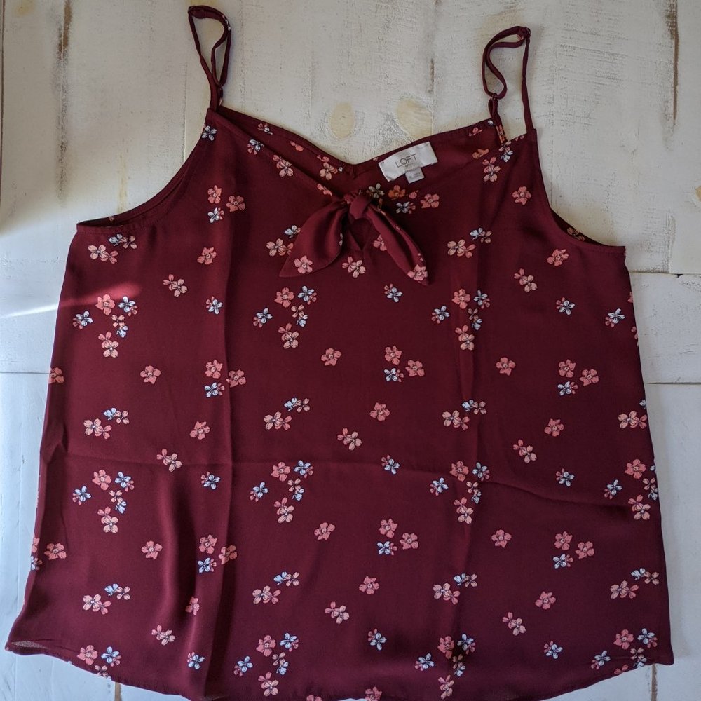 NWOT Loft Outlet Maroon Spaghetti Top - Medium